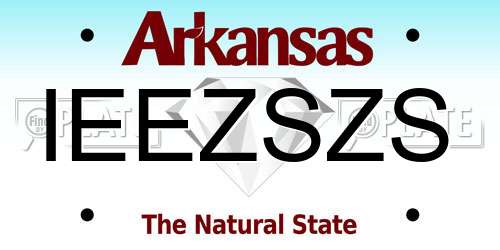 IEEZSZS Arkansas License Plate
