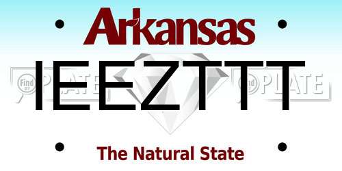 IEEZTTT Arkansas License Plate