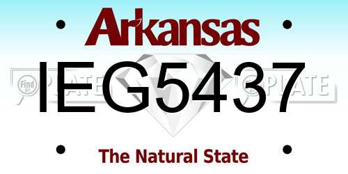 IEG5437 Arkansas License Plate