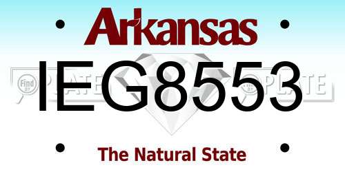IEG8553 Arkansas License Plate