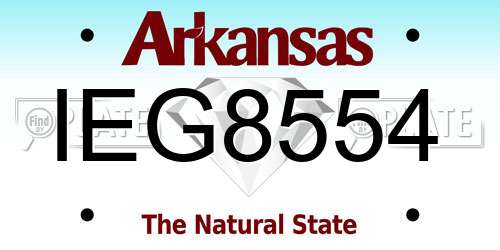 IEG8554 Arkansas License Plate