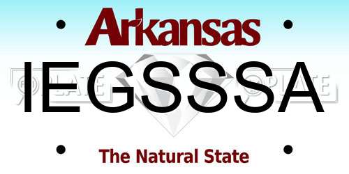 IEGSSSA Arkansas License Plate