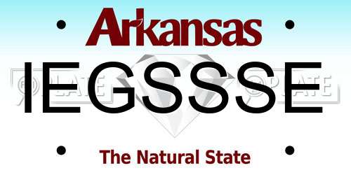IEGSSSE Arkansas License Plate