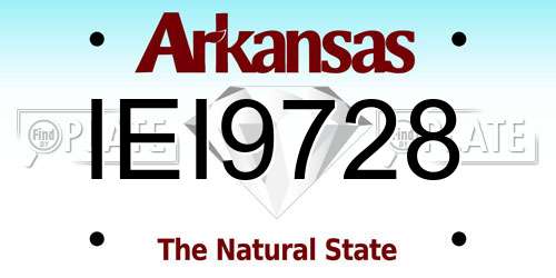 IEI9728 Arkansas License Plate