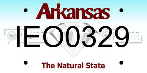IEO0329 Arkansas License Plate