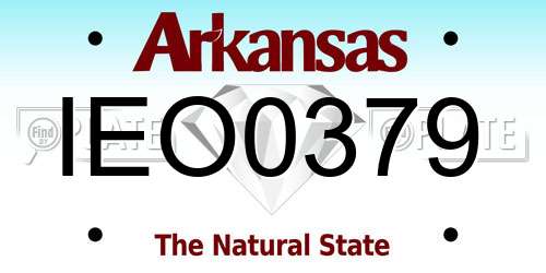 IEO0379 Arkansas License Plate