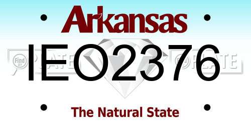 IEO2376 Arkansas License Plate