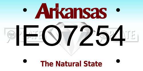 IEO7254 Arkansas License Plate