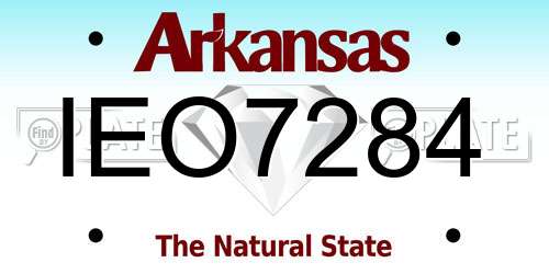 IEO7284 Arkansas License Plate