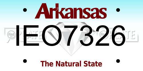 IEO7326 Arkansas License Plate