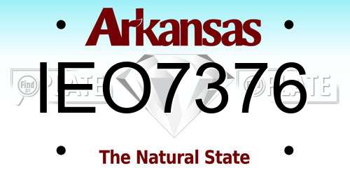 IEO7376 Arkansas License Plate