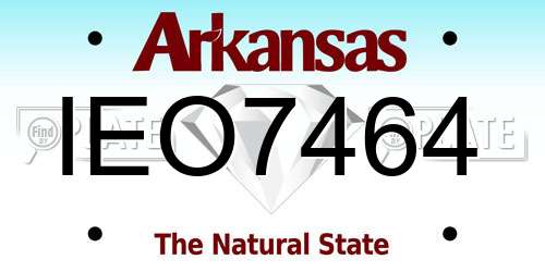 IEO7464 Arkansas License Plate
