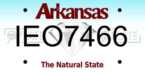 IEO7466 Arkansas License Plate