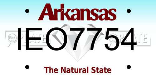 IEO7754 Arkansas License Plate