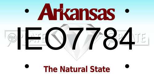 IEO7784 Arkansas License Plate