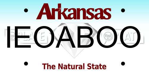 IEOABOO Arkansas License Plate
