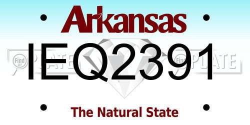 IEQ2391 Arkansas License Plate