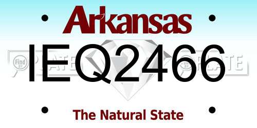 IEQ2466 Arkansas License Plate
