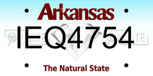 IEQ4754 Arkansas License Plate