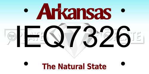 IEQ7326 Arkansas License Plate