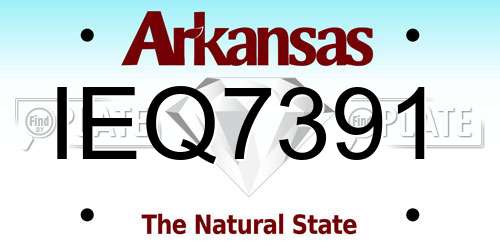 IEQ7391 Arkansas License Plate