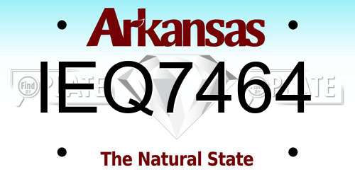 IEQ7464 Arkansas License Plate