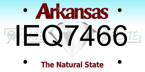IEQ7466 Arkansas License Plate