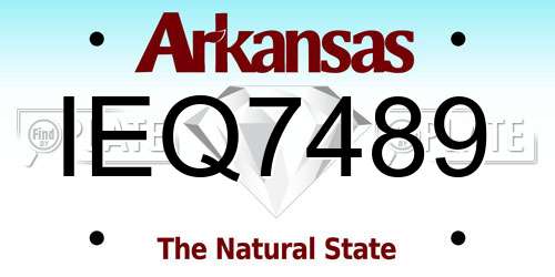 IEQ7489 Arkansas License Plate