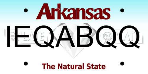 IEQABQQ Arkansas License Plate
