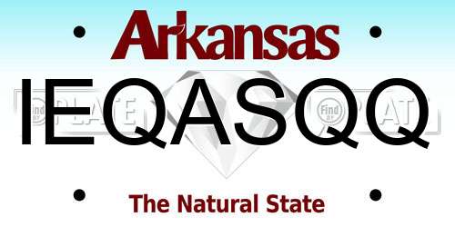 IEQASQQ Arkansas License Plate