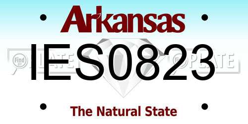 IES0823 Arkansas License Plate