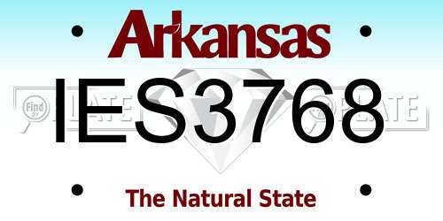 IES3768 Arkansas License Plate