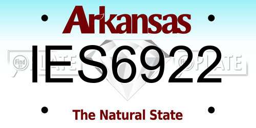IES6922 Arkansas License Plate