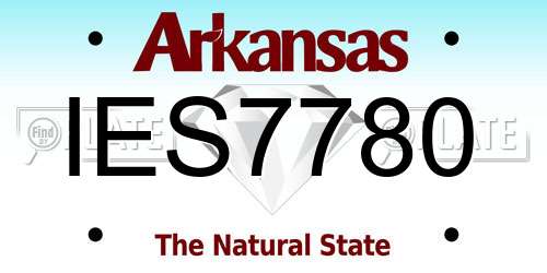 IES7780 Arkansas License Plate