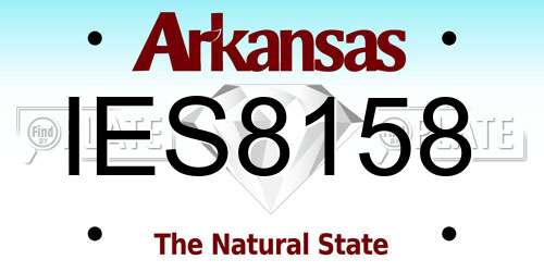 IES8158 Arkansas License Plate