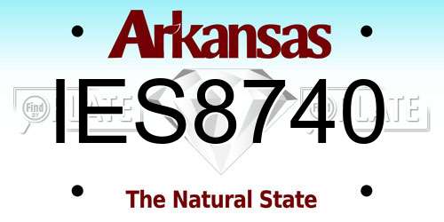 IES8740 Arkansas License Plate