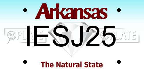 IESJ25 Arkansas License Plate