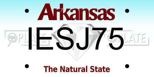 IESJ75 Arkansas License Plate