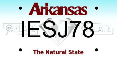 IESJ78 Arkansas License Plate