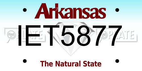 IET5877 Arkansas License Plate