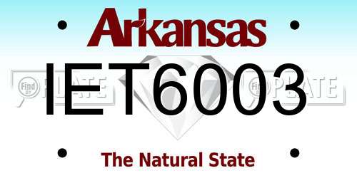 IET6003 Arkansas License Plate