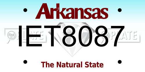 IET8087 Arkansas License Plate