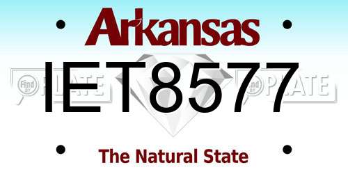 IET8577 Arkansas License Plate