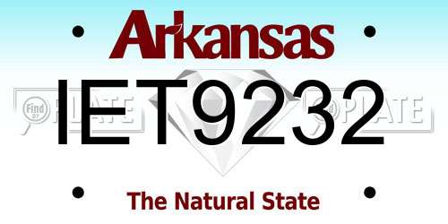 IET9232 Arkansas License Plate