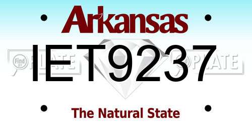 IET9237 Arkansas License Plate