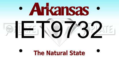 IET9732 Arkansas License Plate
