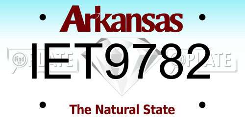 IET9782 Arkansas License Plate