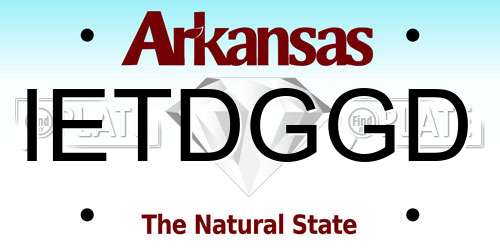 IETDGGD Arkansas License Plate
