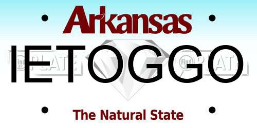 IETOGGO Arkansas License Plate
