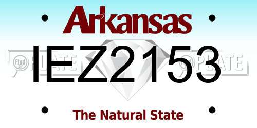 IEZ2153 Arkansas License Plate